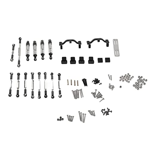 Dilwe RC-Auto-Ersatzteil-Kit, Aluminiumlegierung, RC-Auto-Zugstangen-Kit, Upgrade-Ersatzteile, Kompatibel mit RC-Crawler-Beschlägen für WPL C24 C14 C14K C24K RC-Auto (Schwarz) von Dilwe