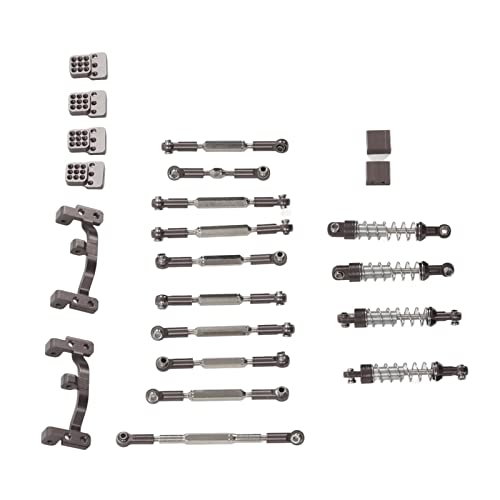 Dilwe RC-Auto-Ersatzteil-Kit, Aluminiumlegierung, RC-Auto-Zugstangen-Kit, Upgrade-Ersatzteile, Kompatibel mit RC-Crawler-Beschlägen für WPL C24 C14 C14K C24K RC-Auto (Titan) von Dilwe