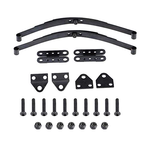 RC Auto Blattfeder Set, Premium Stahl, Metal Plate Suspension, Für F350 / D90 / TF2 / Tractor 1/10 RC Crawler Auto, Für YOTA / M6S / K44 / RCC Achse, Schwarz von Dilwe