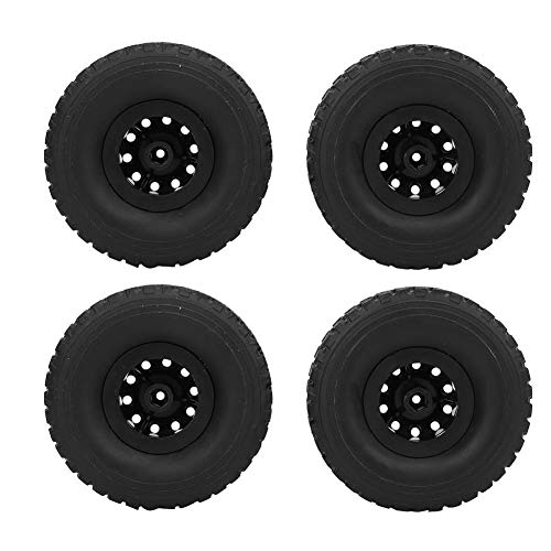 Dilwe RC Autoreifen, 4PCS Rubber Wheel Reifen Antiwear Passt für WPL C-34 1/16 4WD Military TruckModellauto-Zubehör von Dilwe