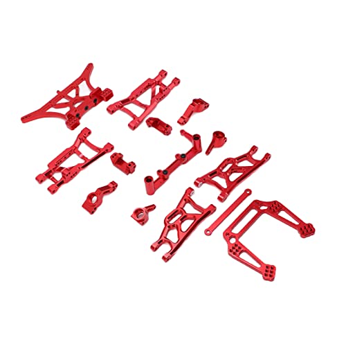 RC Querlenker Vorne Hinten, 1/10 RC Aluminiumlegierung Teile Kit Kompatibel für SLASH 2WD 1/10 RC Car(rot) von Dilwe