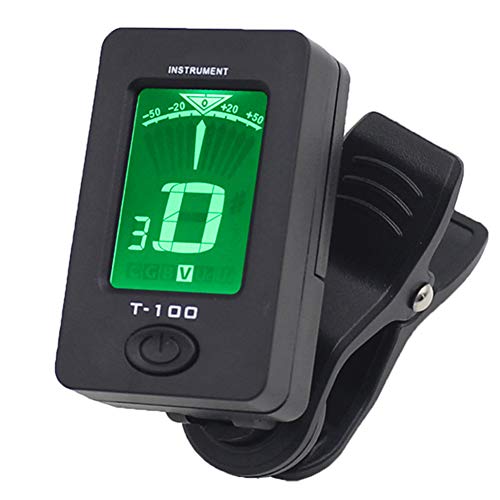 Dilwe Universal-Tuner, Elektronischer Clip auf LCD-Bildschirm-Tuner-Reglern Adjuster f¨¹r Chromatische Gitarre, Bass, Violine, Ukulele, Saiteninstrument von Dilwe