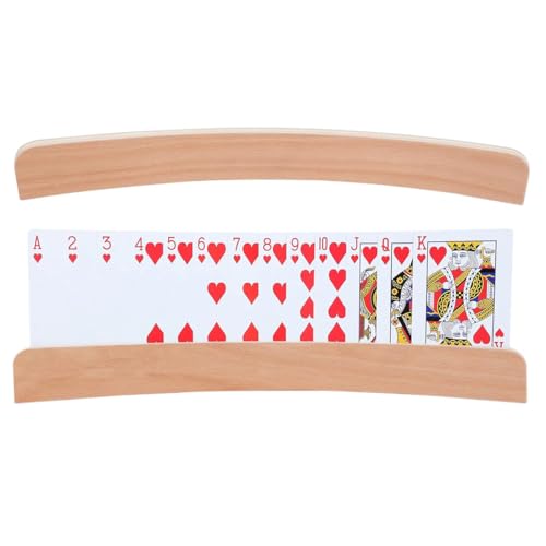 Dimoxii 2 Stück Kartenhalter Spielkarten Kartenständer Freisprech Holz Spielkartenständer Kinder Spielkartenhalter Halt für Spielkarten Kartenhalter (2 Stück) von Dimoxii