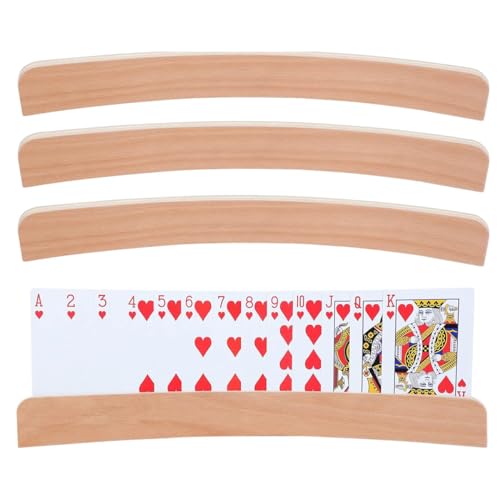 Dimoxii 4 Stück Kartenhalter Spielkarten Kartenständer Freisprech Holz Spielkartenständer Kinder Spielkartenhalter Halt für Spielkarten Kartenhalter von Dimoxii