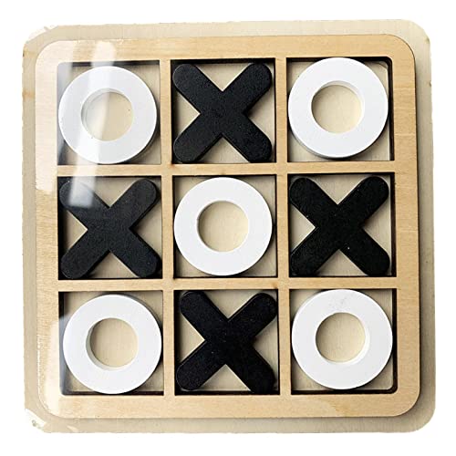 Tic-Tac-Toe-Spiel Hölzerne Klassische 2 In 1 Brettspiele Tischdekor Tabletop Holzbrettspiel -Tischbrett Aus Holz, Wettbewerbsfähige Für Couchtischdekoration Partyspiele von Dimweca