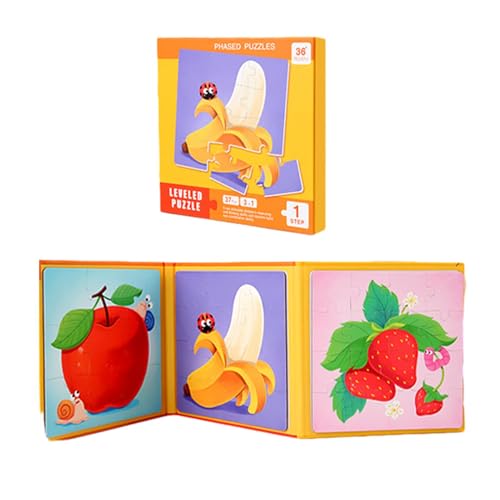 Dinchaakuarry Magnetische Puzzles für Kinder, Magnetisches Puzzlebuch - Magnetische Puzzles Tierreise-Puzzle | Vorschul-Magnetbücher, Obst-Lernspielzeug für Kinder und Kleinkinder von Dinchaakuarry