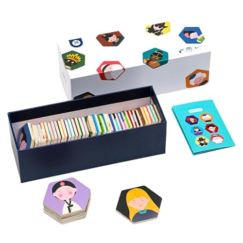 Dinchaakuarry Passendes Puzzlespiel für Kinder, Bild Matching Game - Bild Matching Puzzle Wood Brettspiel | Reisen Wohnzimmer Denken, das interaktive Spielzeug für zu trainieren, Mädchen von Dinchaakuarry