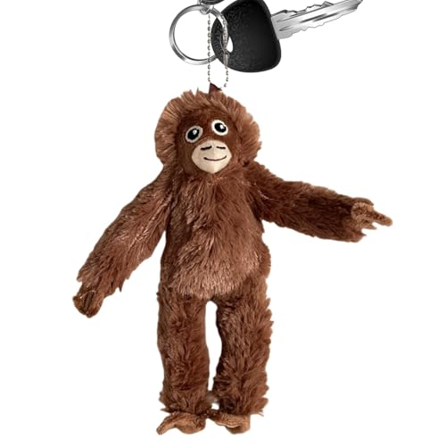 Dinchaakuarry Plush Monkey -Hangable Animal Ornament, Plush Orangutan Doll, Soft Plush Animal Hangable Ornament, Fun Plush Gorilla Decor for Bag Backpack Purse Car Key, 19cm/7.48 inches von Dinchaakuarry