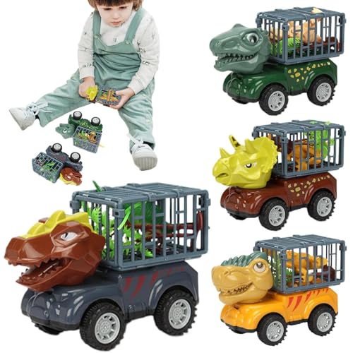 Dinosaurier Auto - 4 Stück Dinosaurier LKW Spielzeug | Auto für kreatives Spiel mit Technik Rennen Bauen Park Outdoor Aktivitäten und Geburtstagsgeschichten Dinosaurier Auto - 4 Stück Dinosaurier LKW Spielzeug | Auto für kreatives Spiel mit Technik Rennen Bauen Park Outdoor Aktivitäten und Geburtstagsgeschichten von Dinchaakuarry