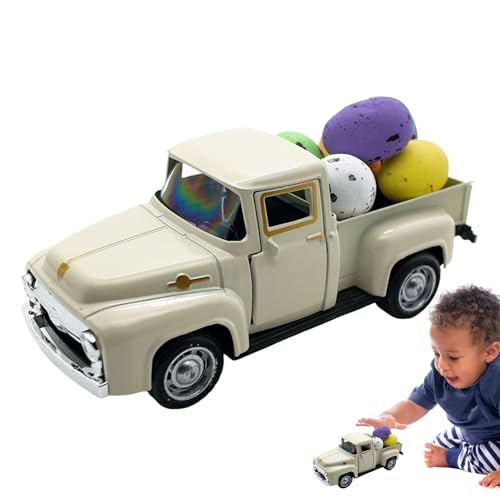 Osterwagen, Ostern Pickup LKW | Fahrzeugspielzeugmodell mit Ei - Metall Vintage Bauernhof LKW-Modell, Bauernhouse Tabletop Tiered Tray für Home Küche Mantel Shelf Osterwagen, Ostern Pickup LKW | Fahrzeugspielzeugmodell mit Ei - Metall Vintage Bauernhof LKW-Modell, Bauernhouse Tabletop Tiered Tray für Home Küche Mantel Shelf von Dinchaakuarry