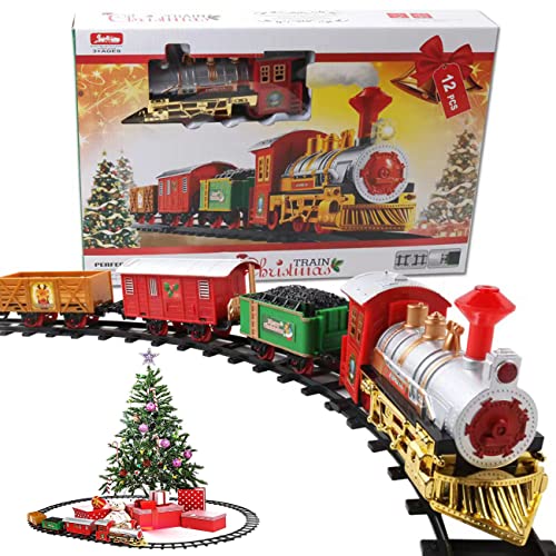 Ding Yongliang Elektrischer Zug Set für Kinder- Christmas Express Zugset Batteriebetrieben mit realistischem Sound und Licht- Weihnachtszug Sets für unter Dem Baum von Ding Yongliang