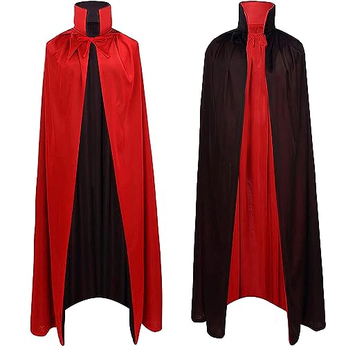 Ding Yongliang Vampir Umhang Stehkragen für Erwachsene Schwarz Rot ，1,4m Cool einschichtige Stand Kragen Erwachsene Umhang Cape Cosplay Umhang Prop für Halloween-Masquerade von Ding Yongliang