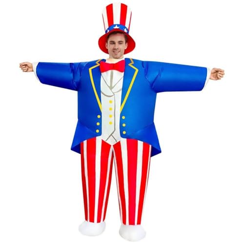 Dinntty Amerikanisches Aufblasbares Kostüm, Usa, 4. Juli, Aufblasbares Kostüm Für Erwachsene, Unabhängigkeitstag, Halloween, Cosplay-party von Dinntty