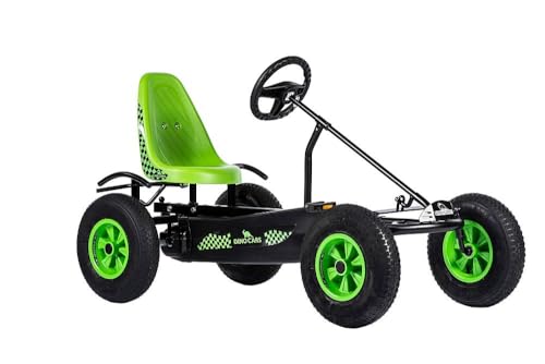 Dino Cars Go-Kart Sprint Edition F (Schwarz/Grün) mit Zusatzsitz S - Unisex - Kinder ab 5 Jahren von Dino Cars