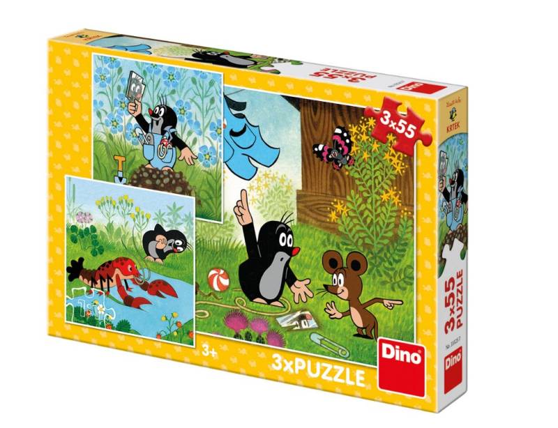 Dino 3 Puzzles - The Little Mole 55 Teile Puzzle Dino-33525 von Dino