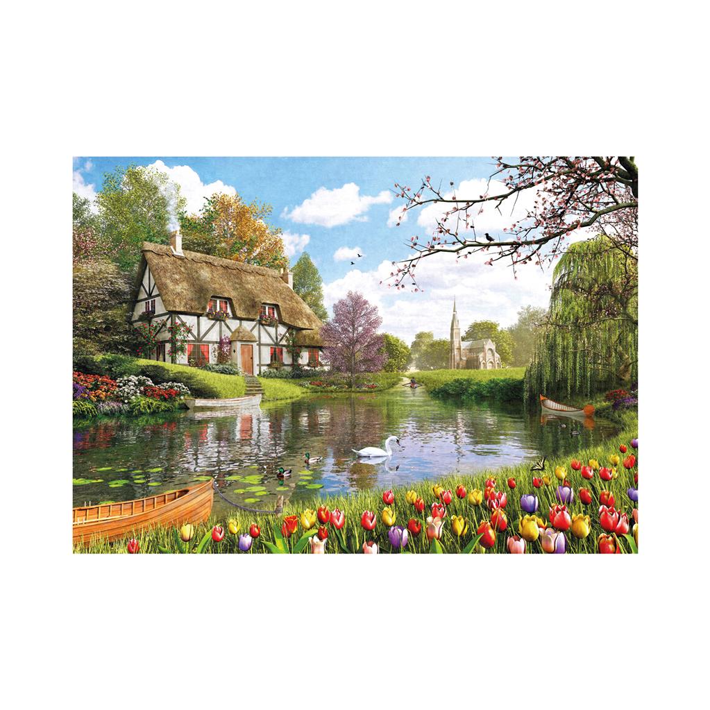 Dino Cottage am Wasser 500 Teile Puzzle Dino-50275 von Dino