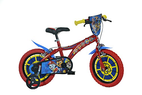 Dino Bikes Paw Patrol Kinderfahrrad Jungenfahrrad – 14 Zoll Original Lizenz | Kinderrad mit Stützrädern - Das Fahrrad aus Paw Patrol als Geschenk für Jungen von Dino Bikes