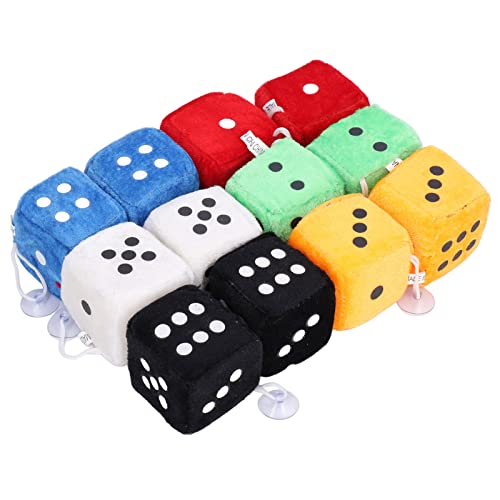 Dioche Auffällige Hängende Fuzzy Plush Dice Set - 12pcs Dekorative Weiche Pleuch- und Schwammbeutelanhänger in Mehreren Farben für Autos, Häuser und Büros Dioche Auffällige Hängende Fuzzy Plush Dice Set - 12pcs Dekorative Weiche Pleuch- und Schwammbeutelanhänger in Mehreren Farben für Autos, Häuser und Büros von Dioche