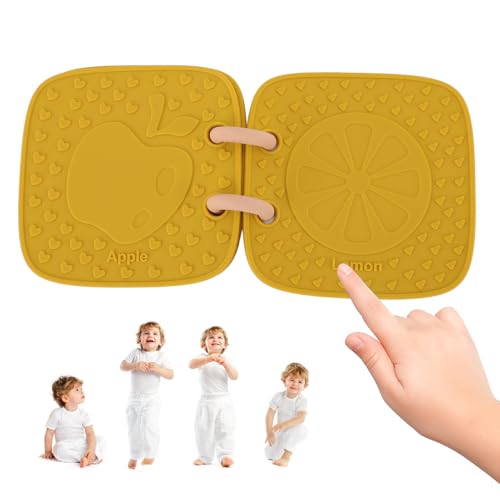 Dioche Baby-Silikonbuch, Fruchtmuster-Silikon-Babybuchspielzeug für die Frühe Babyerziehung (Yellow) von Dioche