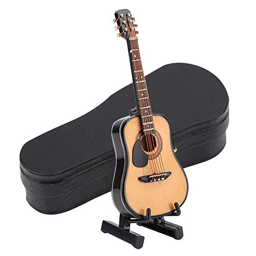 Gitarre Modell Dekor, Simulation Miniatur-Holz Gitarre Modell Mini Musikinstrument Modell Desktop Haushalt Dekoration mit Ständer für Kinder Büro Zuhause 10 cm/16 cm (10 cm) von Dioche