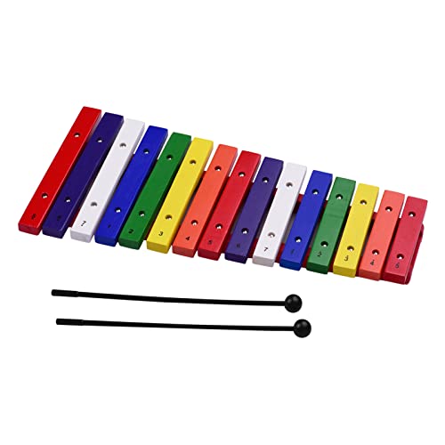 Xylophon mit 15 Tasten, Farbenfrohes Musik-Schlaginstrument, Xylophon, Ideal für die Entwicklung des Musiksinns von Kindern mit Früherziehung (16,9 * 8,07 * 4,7 Zoll) von Dioche