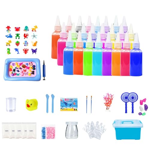 Dioeazh Kreativ Set, Magischer Wasserelfe Magics Water Elf Wasserspielzeug-Set, Magisches Wassergel-Set Wassergel Spielzeug, Aqua Fairy Bunte Meerestiere Spielzeug Für Jungend Und Mädchen von Dioeazh