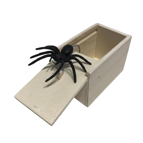 Dioeazh Spinne In Box Spinne Streich-Box, Trickkiste Aus Holz, Streich Spinne Spinnen Prank Box Holz Prank Spider Scare Box Streich Spinne Scare Box Für Kinder Erwachsene Partys Favors von Dioeazh