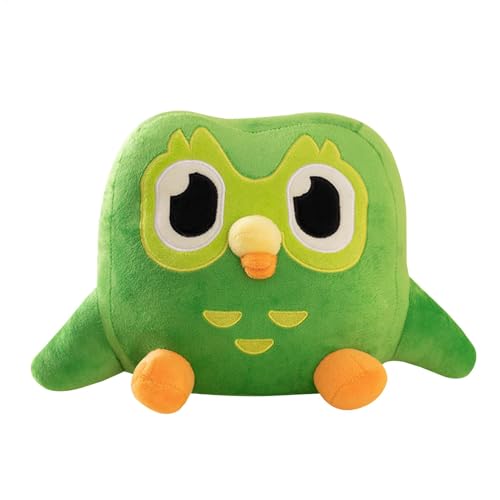 Duolingo Grüne Eule Plüsch, Weiche Cartoon Eule Plüschtier, Niedlich Cartoon Anime Stofftier Eule Kissen, Eulen Stofftierpuppen Nickerchen Kissen Für Flugzeuge, Huggable Eule Plüschtier Spielzeug von Dioeazh