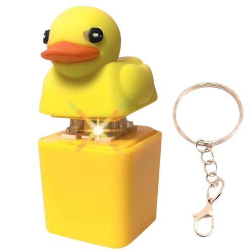 Quacky Duck Zimget Toy, Duck Quacking Keychain Sensory Toys, Novelty Duck Keyboard Button Angst Relief Toy, Keyboard Clicker Quackierung Ente Zappelspielzeug für Erwachsene und Kinder 6x3x2,5 cm von Dioeazh