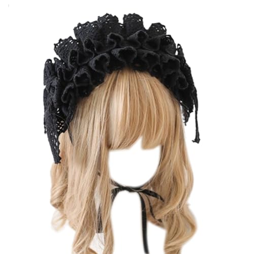 Diogeynu Dienstmädchen-Stirnbänder, schwarz, für Damen, Haar-Accessoire, Gothic-Kopfschmuck, Dienstmädchen-Kostüm, Stirnbänder, Party, Cosplay-Kostüm von Diogeynu