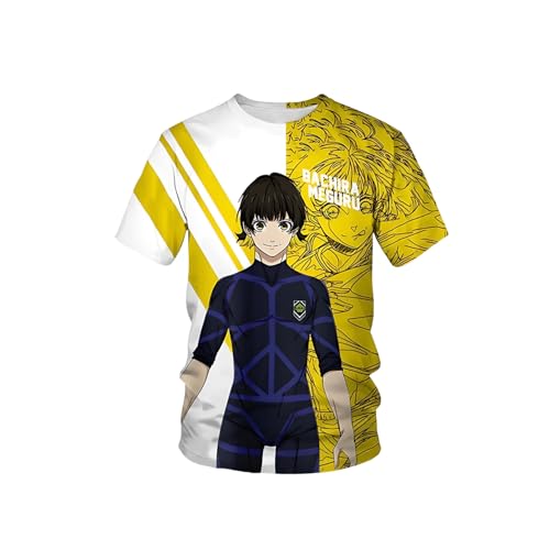 Diohauxi Anime Sport T-Shirts Chigiri hyoma/Isagi Yoichi/Bachira Meguru 3D gedruckt Anime kurze Ärmel S-3XL von Diohauxi