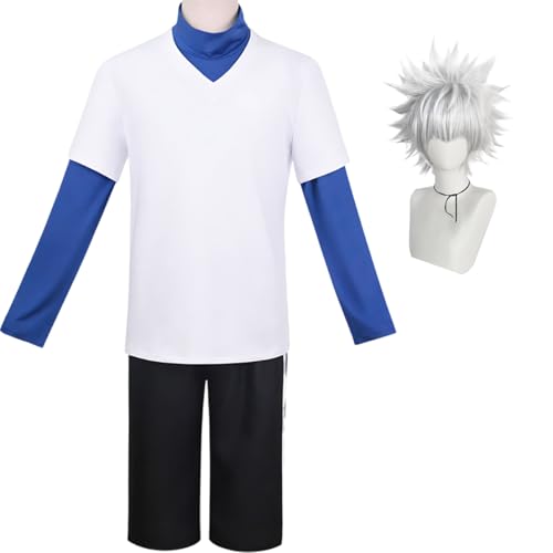 Diohauxi Killua Zaoldyeck Cosplay Kostüm Herren Anime Uniform mit Perücke Halloween Party Alltagskleidung Diohauxi Killua Zaoldyeck Cosplay Kostüm Herren Anime Uniform mit Perücke Halloween Party Alltagskleidung von Diohauxi