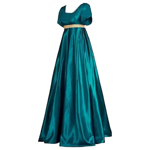 Regency Style Women's Medieval Costume Dress Vintage Satin Gown mit hoher Taille für Cosplay von Diohauxi