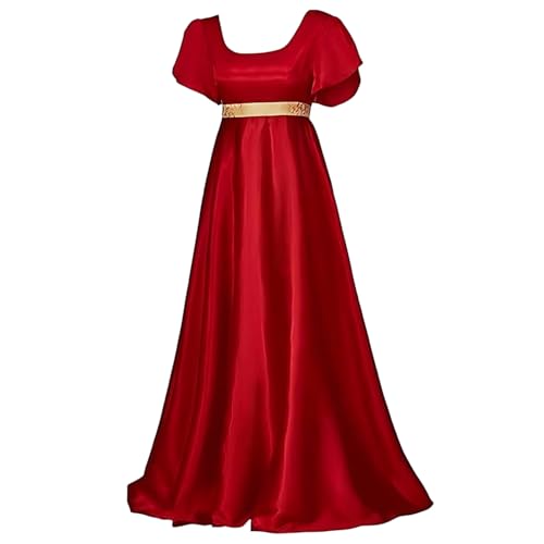 Regency Style Women's Medieval Costume Dress Vintage Satin Gown mit hoher Taille für Cosplay von Diohauxi