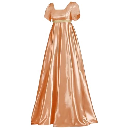 Regency Style Women's Medieval Costume Dress Vintage Satin Gown mit hoher Taille für Cosplay von Diohauxi