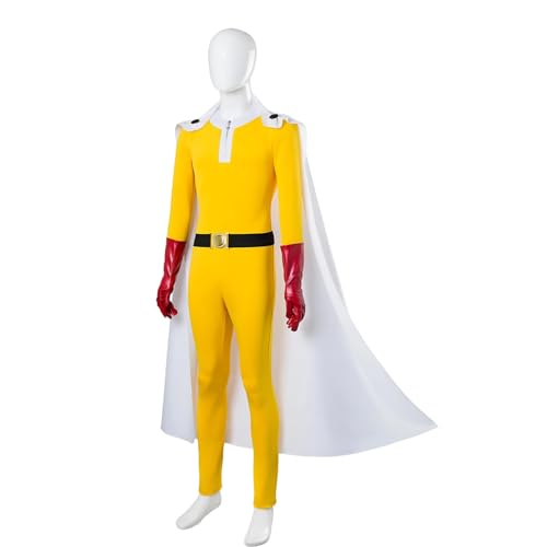 Diohauxi Saitama Cosplay Kostüm Halloween Jumpsuit Anime Ganzkörper Outfit für Cosplay Events & Themenpartys von Diohauxi