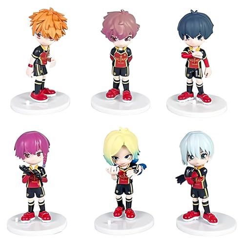 Diohauxi Seishiro Nagi 6PCS Anime Figurenset Isagi Yoichi/Bachira Meguru Figuren Anime Rot & Blau Uniformen Model Home Decor von Diohauxi