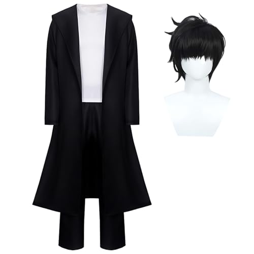 Diohauxi Sung Jin Woo Cosplay Kostüm - Schwarzes Outfit | Anime Komplettset mit Perücke | Rollenspielkostüm für Halloween Diohauxi Sung Jin Woo Cosplay Kostüm - Schwarzes Outfit | Anime Komplettset mit Perücke | Rollenspielkostüm für Halloween von Diohauxi