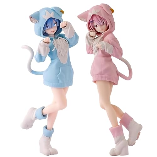 Re:0 Ram Anime Figuren Rem Figur Ohr Anzug Figuren Sammlermodell Vielseitige Dekoration für Haus/Büro 20CM von Diohauxi