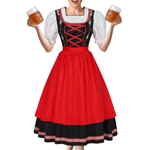 Dirfuny Karnevals-Outfit für Damen – kurzärmeliges Festival-Kleid für Damen, Festival-Kostüm, stilvolles Festival-Kostüm, Bier-Karnevals-Outfit für Damen von Dirfuny