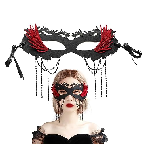 Dirfuny Maskenball-Augenmaske – Spitzen-Augenmaske für Damen, Halloween-Augenmaske, luxuriöse Spitzen-Augenmaske für Halloween-Partys von Dirfuny