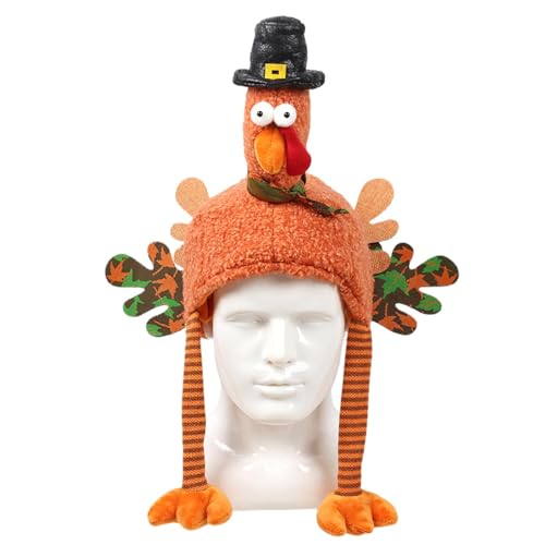 Dirfuny Thanksgiving Truthahn Hüte Silly Turkey Cap für Thanksgiving Night Event Dress-up Rollenspiel Karneval Cosplay Kostüm Zubehör Weihnachten Truthahn Lustiger Hut von Dirfuny