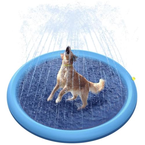 Kinder-Wasserspielzeug, Spritzpad für Hunde, niedliche rutschfeste Matte, Sprinkler-Spiel, Kinder-Outdoor-Wasserspielzeug, Hinterhof-Spiel für Kinder im Alter von 4–8 Jahren von Dirfuny