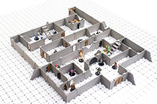 Modulares Dungeon-System: Tisch- und RPG-Geländespiel-Set für Dungeons & Dragons, Pathfinder, Schlösser & Kreuzzüge, 13. Alter, Runequest, Asunder, Zombicide und mehr. - Rogue-Set (225+ Teile 505 m²) von Dirt Cheap Dungeons