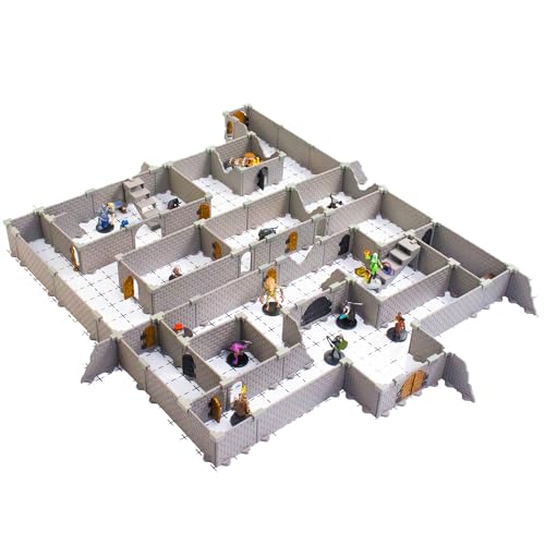 Modulares Dungeon-System: Tisch- und RPG-Geländespiel-Set für Dungeons & Dragons, Pathfinder, Schlösser & Kreuzzüge, 13. Alter, Runequest, Asunder, Zombicide und mehr. - Rogue-Set (225+ Teile 505 m²) von Dirt Cheap Dungeons