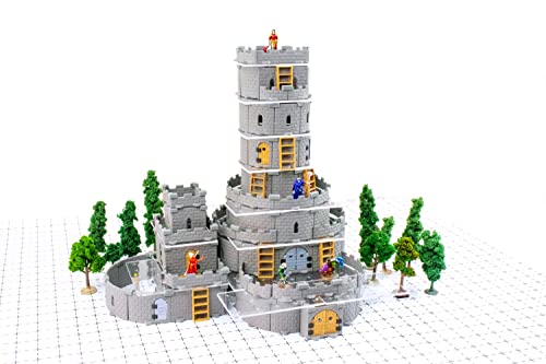 Modulares Schlosssystem: Tisch- und RPG-Geländespiel-Set für Dungeons & Dragons, Pathfinder, Burgen & Kreuzzüge, 13. Alter und mehr. - Zaubererturm-Set (400+ Stück) von Dirt Cheap Dungeons