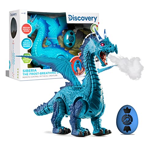 Discovery 1303004301 - Siberia The Frost-Breathing Dragon - Ferngesteuerter Drache mit Licht & Sound - für Kinder ab 6 Jahren von Discovery