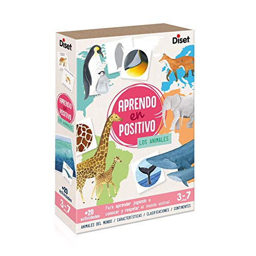 Diset 41204 Los Animales Tiere Lernspiel in Positiv, bunt, 20x27,7x5,3 von Diset