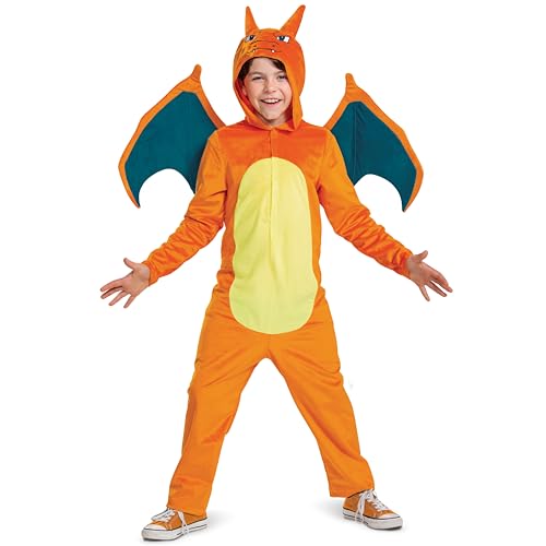 Charizard-Kostüm für Kinder, offizielles Pokémon-Kostüm mit Kapuze, Größe M (7-8) von Disguise