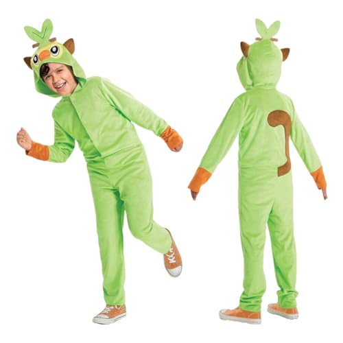 DISGUISE 109159K-V2-20L GROOKEY HOODED JUMPSUIT CLASSIC Pokemon Dress Up & Accessories, Green, One Size von Disguise